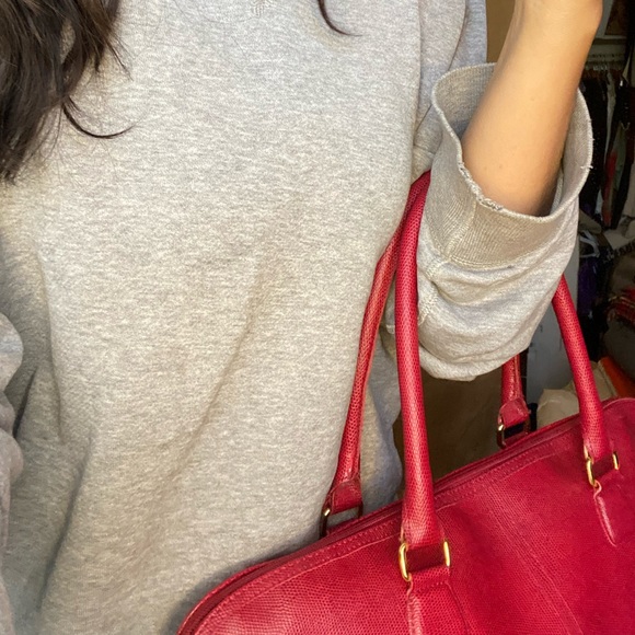 Vintage Large Red Leather Bag - Picture 8 of 15